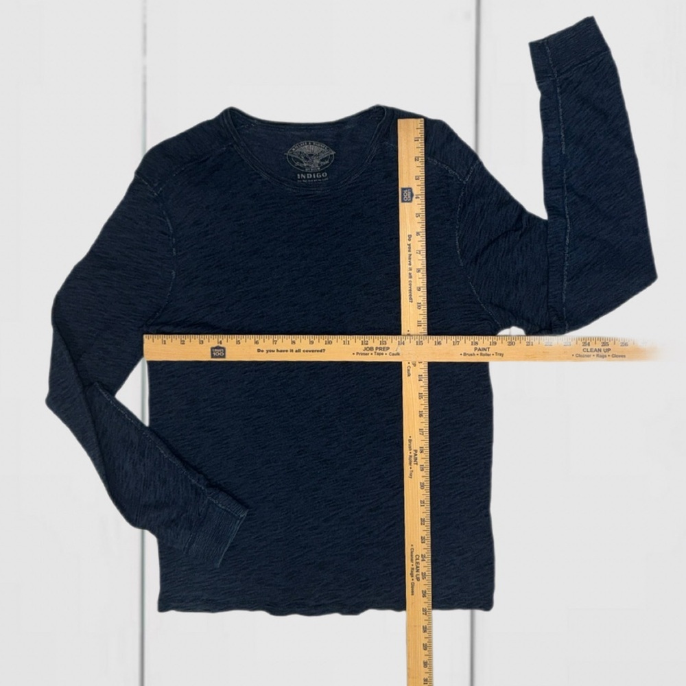 Wallace & Barnes Indigo Long Sleeve Henley Shirt Men’s Medium - Picture 8 of 8